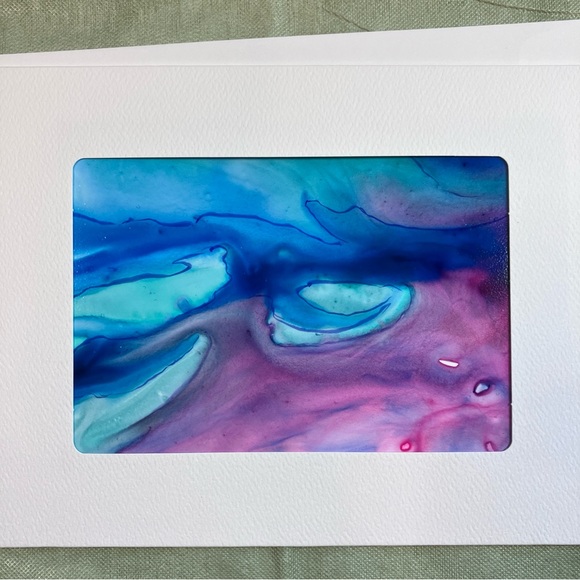 Hand Painted Vibrant Frameable Abstract Watercolor Blank Greeting Cards Set of 8 - Picture 7 of 10